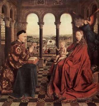 Jan van Eyck La Virgen del Canciller Rolin Pinturas al óleo